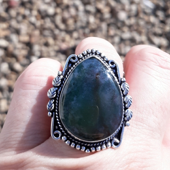 New Moss Agate 925 Silver Ring. - Picture 4 of 8